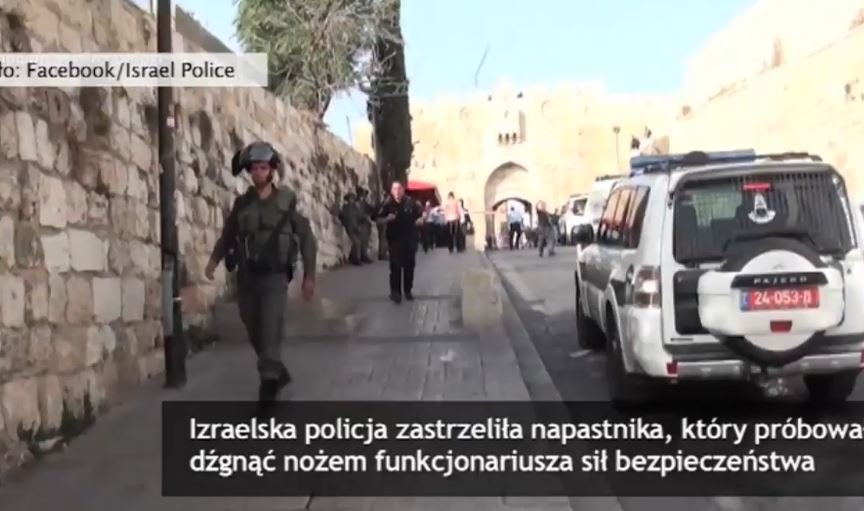 Atak nożem na izraelskiego policjanta. Uratowała go kamizelka, napastnik zabity