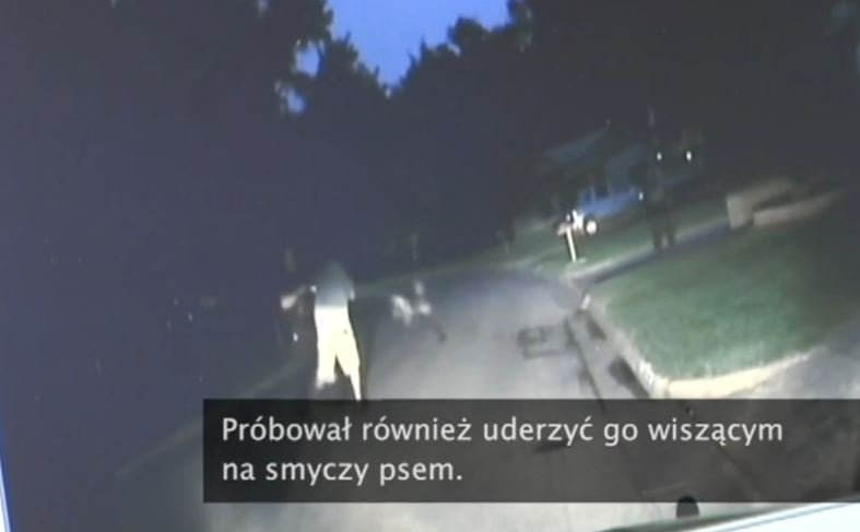 Wariat czy sadysta? Próbował pobić policjanta wymachując... psem
