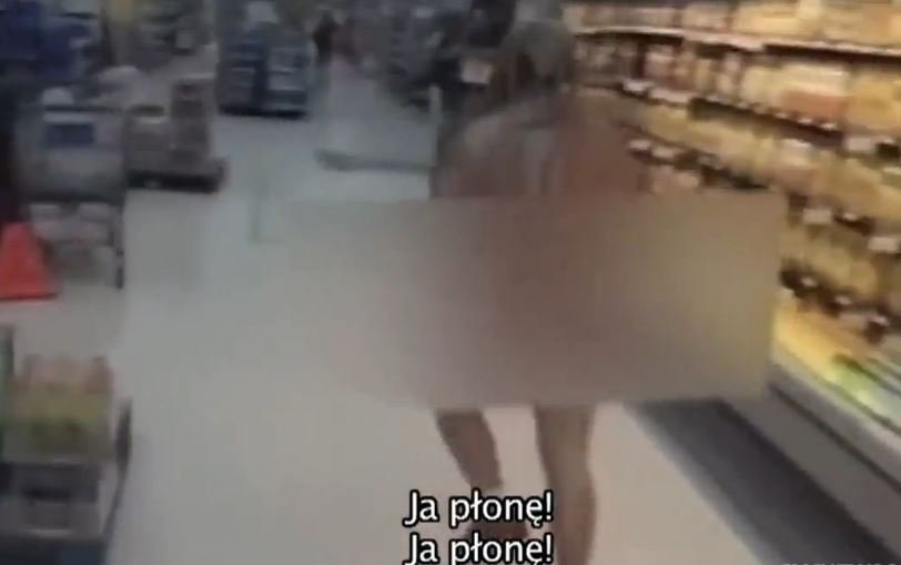 Biegał nagi po supermarkecie