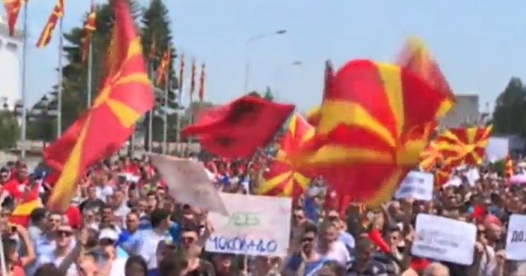 Antyrządowy protest w Macedonii