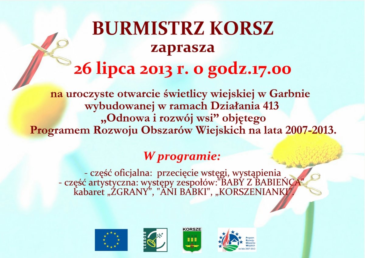 Otwarcie świetlicy wiejskiej w Garbnie