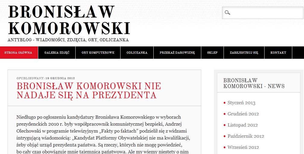 Twórca strony Antykomor.pl nie znieważył prezydenta