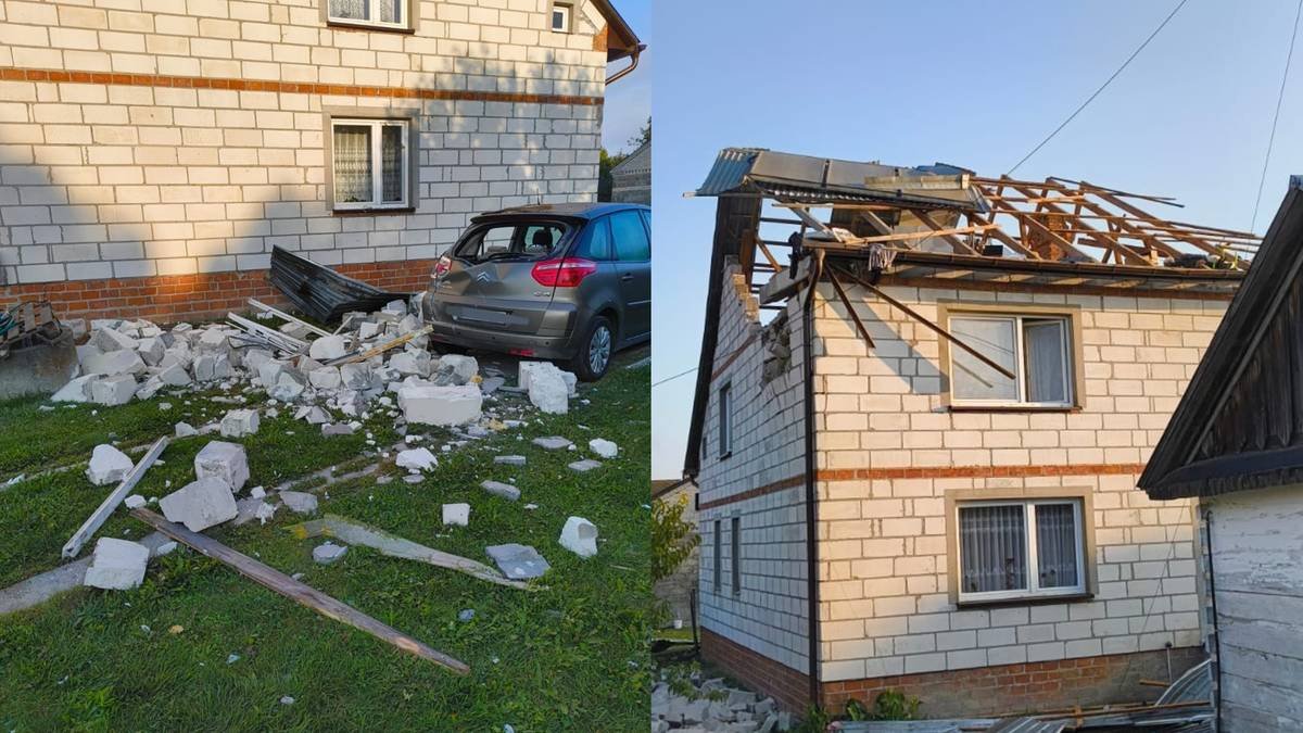 Dron uszkodził dach budynku mieszkalnego w Wyrykach w woj. lubelskim