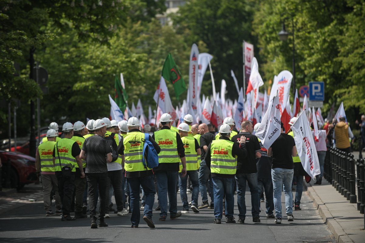 Pracownicy branży energetycznej protestują w Warszawie