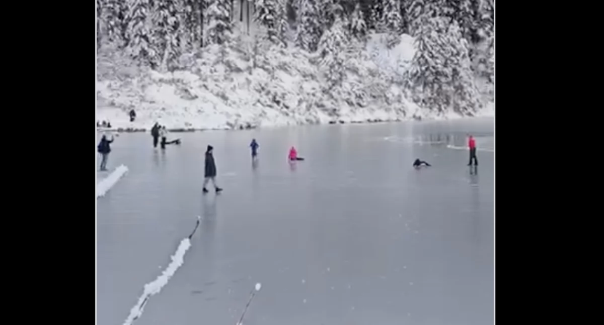 [VIDEO] Lodowisko na Morskim Oku. Sekundy od tragedii