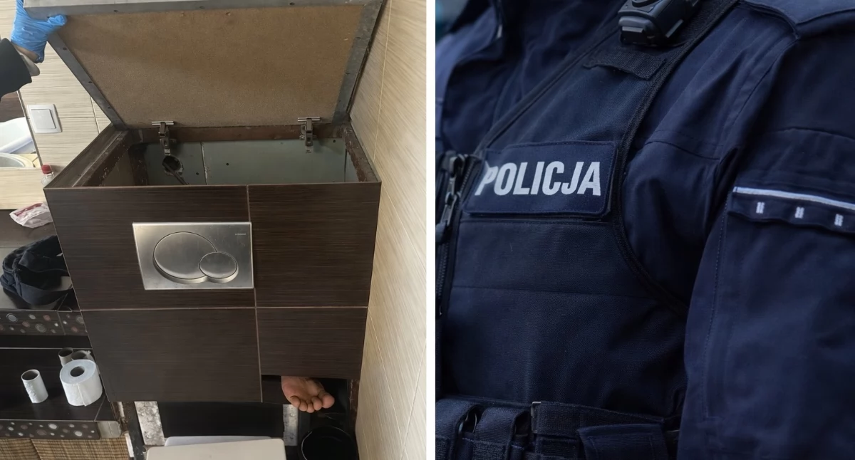 Ukrywał się przed policją w zabudowie spłuczki toalety