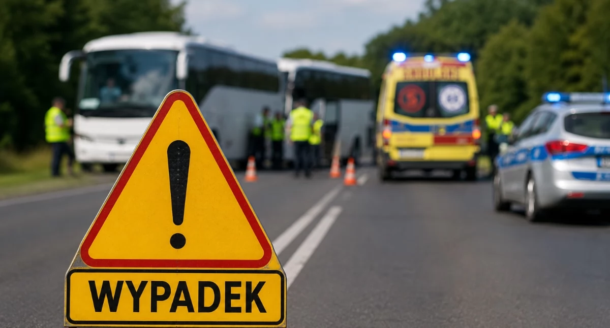 Dwa autokary przewożące dzieci zderzyły się na drodze wojewódzkiej