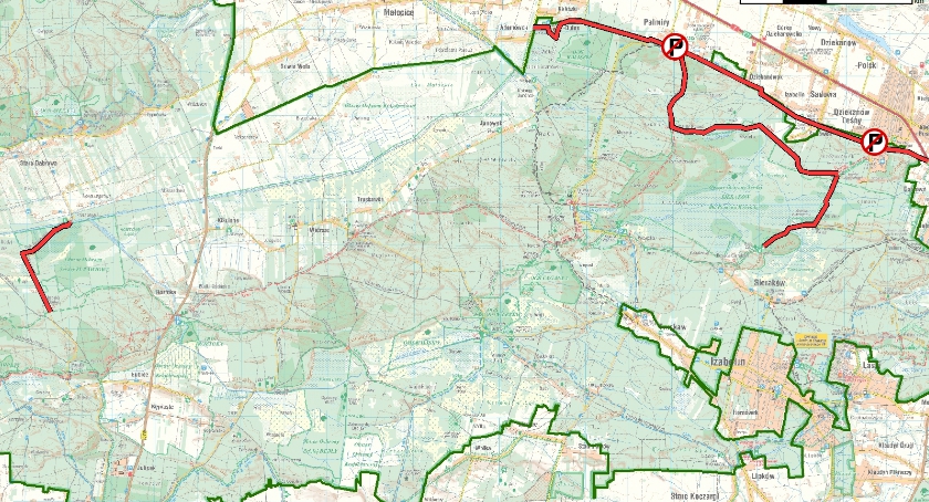 Szlaki turystyczne KPN częściowo zamknięte MAPA