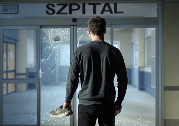 Nietrzeźwy, agresywny mężczyzna demolował szpital. Wdarł się do środka i zasnął w szatni personelu