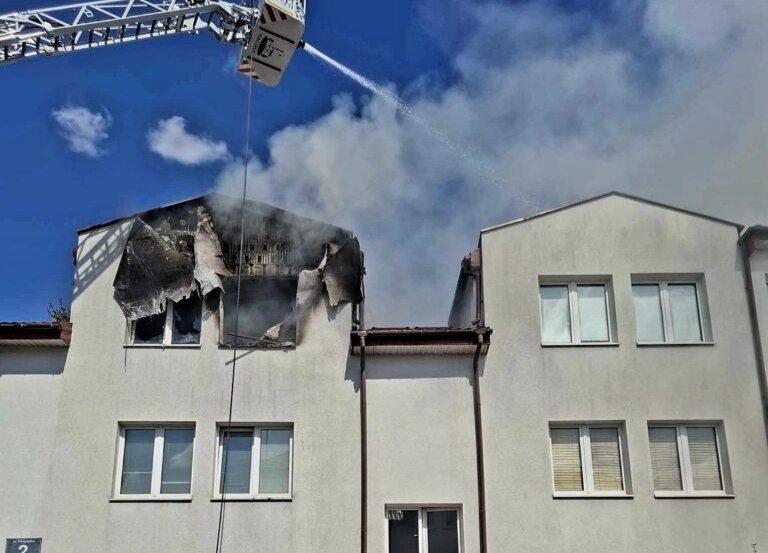 Pożar budynku wielorodzinnego w Latchorzewie