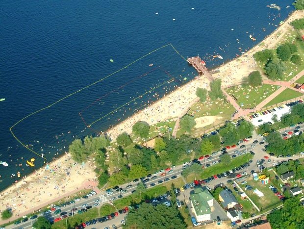 Południe Jeziora Zegrzyńskiego z zakazem kąpieli