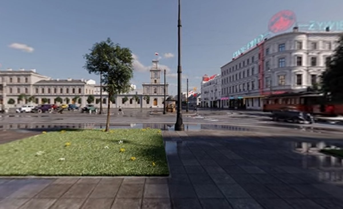 Ożywione centrum stolicy sprzed 90 lat na ekranie smartfona