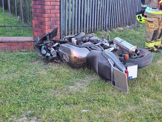 Wypadek z udziałem motocyklisty