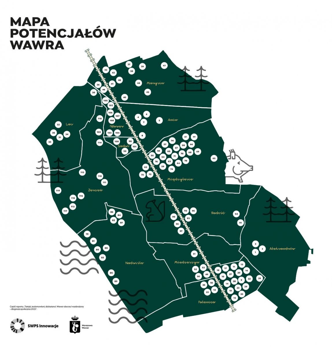 Dzielnica Wawer stworzyła mapę swoich ciekawych miejsc
