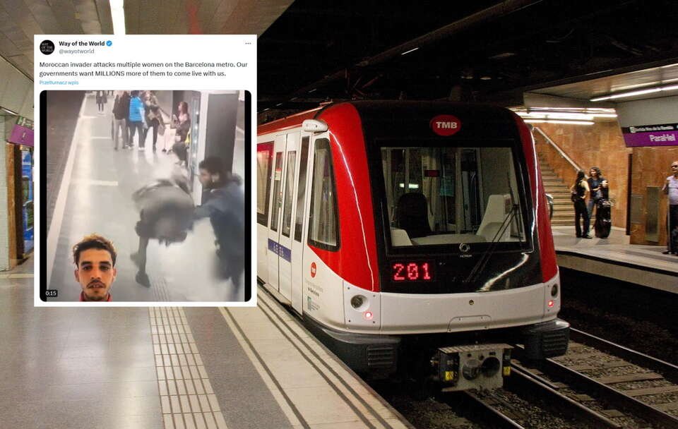 Dantejskie sceny w metrze w Barcelonie. Imigrant bił kobiety