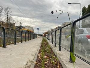 Zielone perony tramwajowe na warszawskiej Pradze-Południe