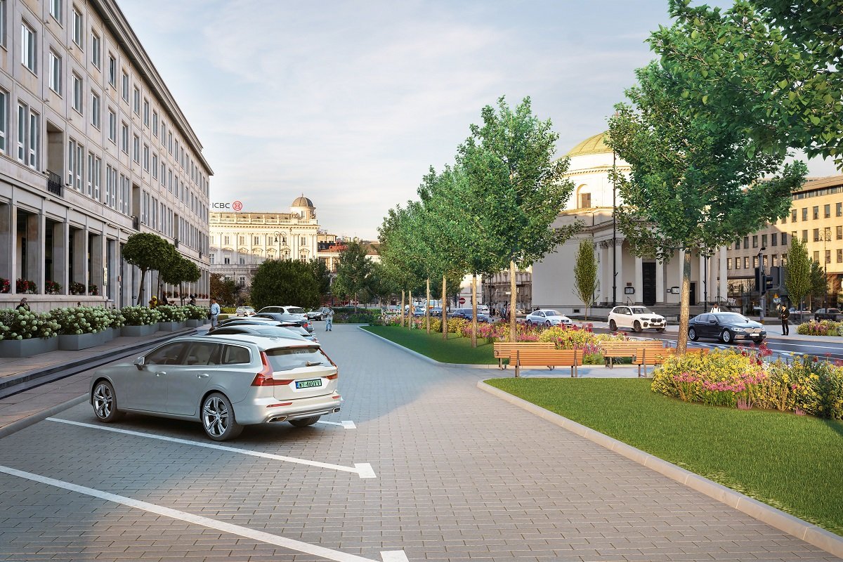 Plac Trzech Krzyży jeszcze bardziej zielony