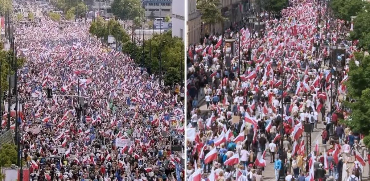 Dwa marsze, jeden dzień, tysiące uczestników. Warszawa gospodarzem bezprecedensowego politycznego starcia