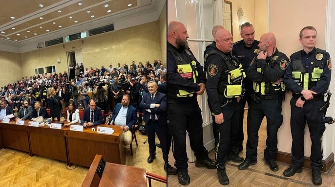 Awantura przed sesją Rady Warszawy. Mieszkańcy zablokowani!