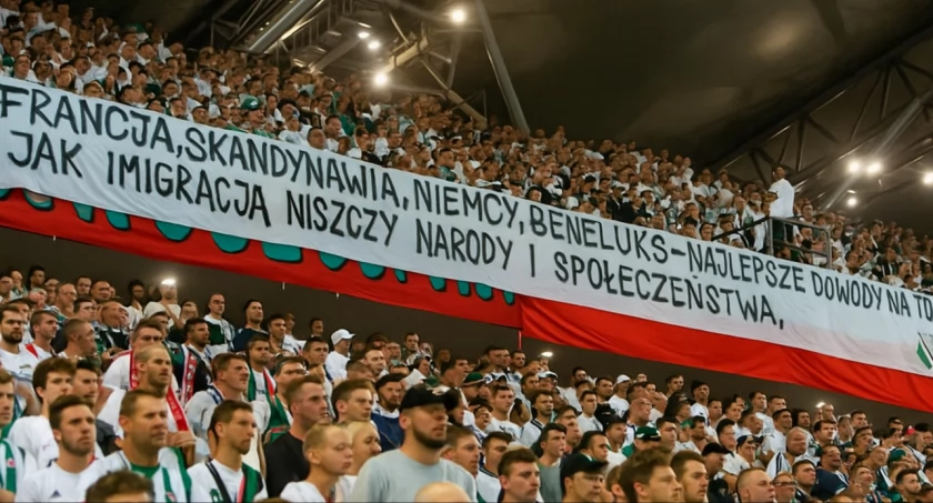 Kibice Legii znów zabrali głos. Jasny przekaz z trybun przeciwko migracji