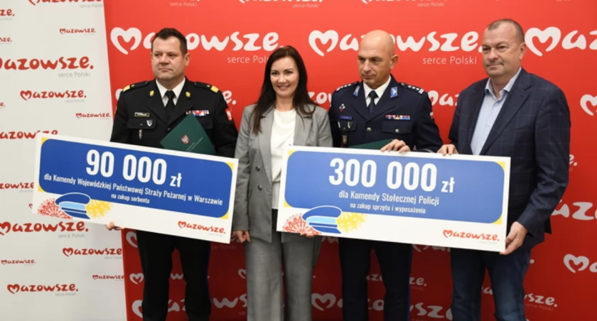 Nowy sprzęt dla policji i straży na Mazowszu. Samorząd przekazuje 390 tys. zł na bezpieczeństwo regionu