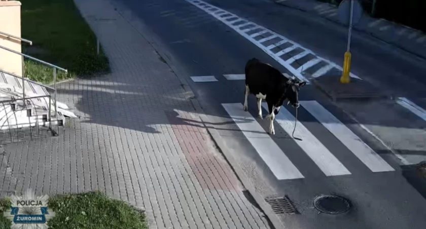 Krowa na ulicach Żuromina