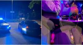 Zasnął w BMW na środku drogi