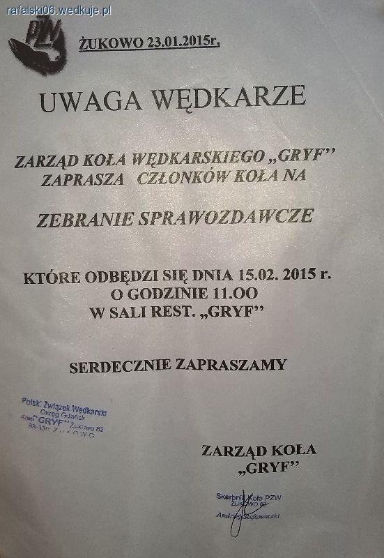 Zaproszenie na zebranie koła Żukowo