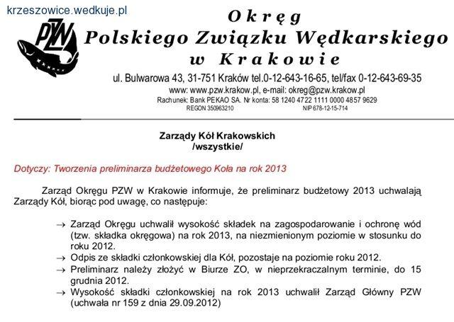 Komunikaty Z.O. PZW w Krakowie.