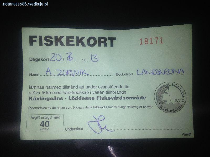Jednodniowe karty wedkarskie...