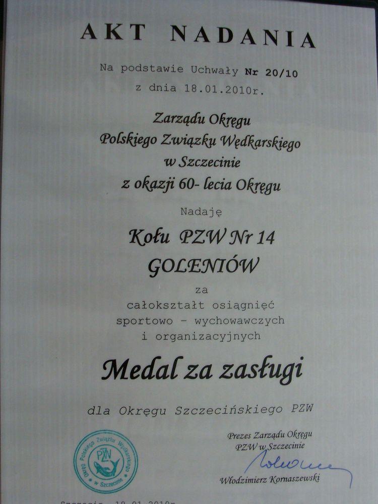 Zostaliśmy wyróżnieni - Koło Goleniów