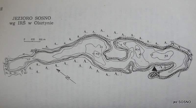 Mapa batymeryczna -jz. Sosno Duże