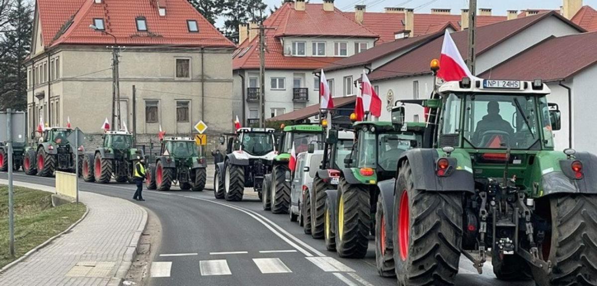 Biała Piska: Trwa ogólnopolski protest rolników