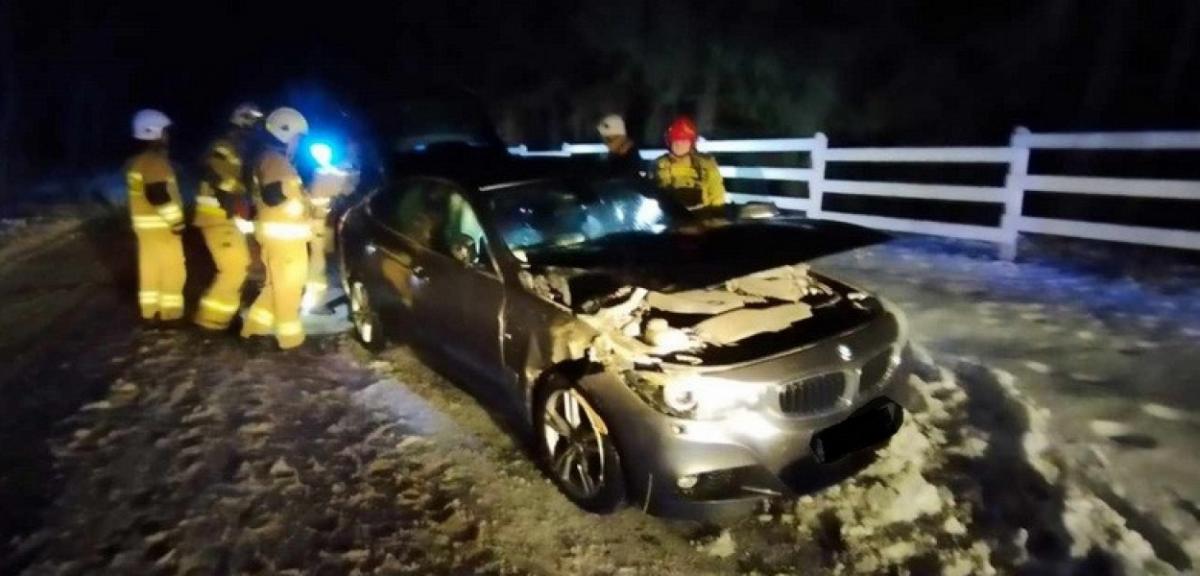 Kierowca na promilach uderzył w drzewo