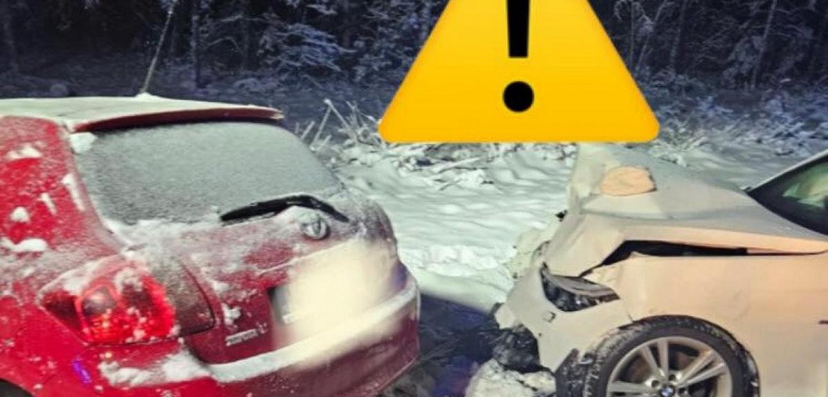 Trudne warunki na drodze. Wypadek na trasie Pisz-Kolno