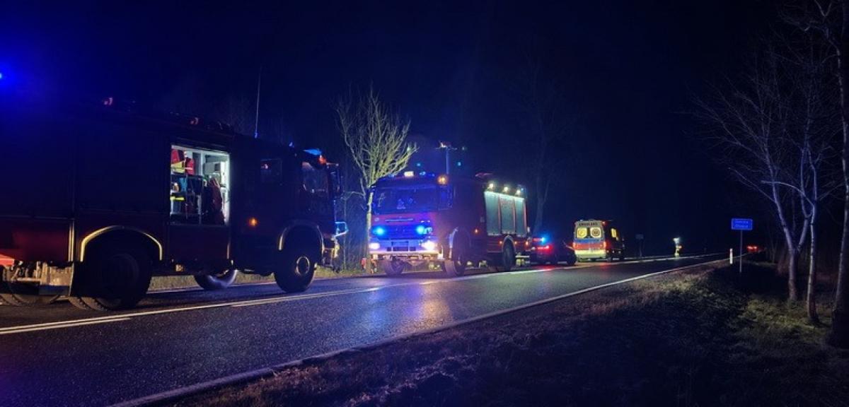 Kolizja drogowa na trasie Orzysz - Pisz 