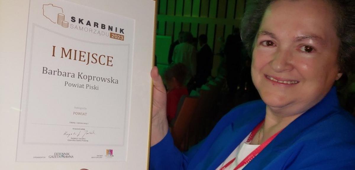  Skarbnik na medal - pierwsze miejsce Skarbnik Powiatu Piskiego Barbary…