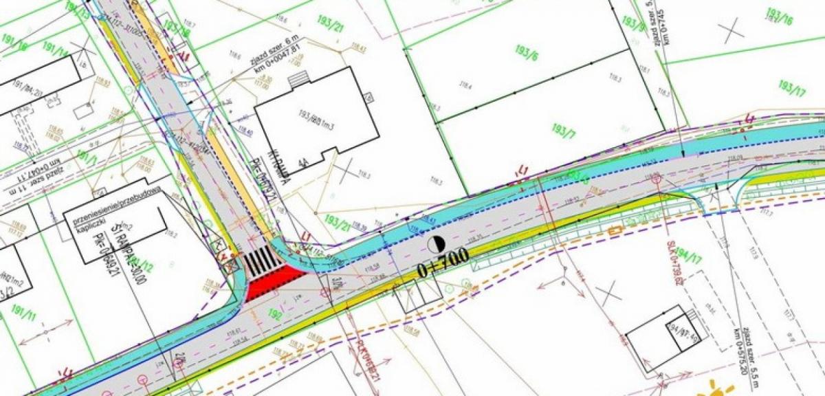 Plan Zagospodarowania Terenu dla przebudowywanej drogi Maldanin - Imionek