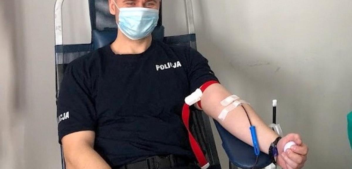 Akcja poboru krwi dla policjantów z Ukrainy