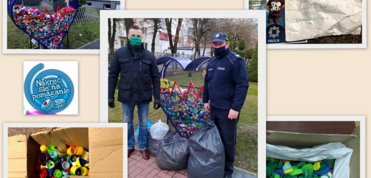 Worki z nakrętkami dla Marcela od saperów z Orzysza 