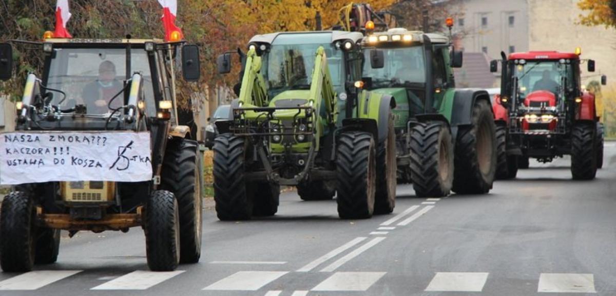 Rolnicy z powiatu piskiego protestują przeciwko Piątce dla zwierząt