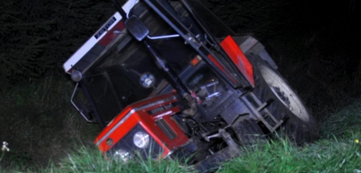 Pijany traktorzysta wracał z grzybobrania
