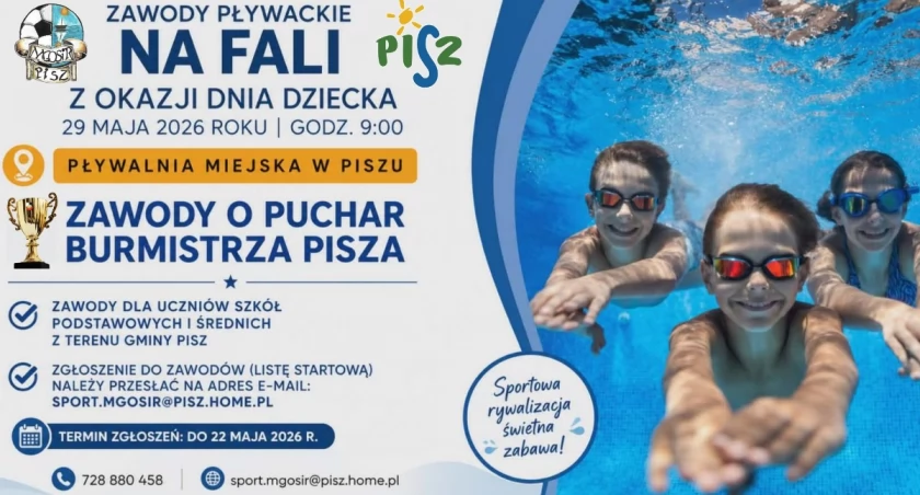 Zawody pływackie wracają do Pisza. Rywalizacja NA FALI o Puchar Burmistrza