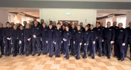 Zdjęcie przedstawia: Oficerowie prasowi Policji ze Śląska na szkoleniu o dezinformacji i mediach
