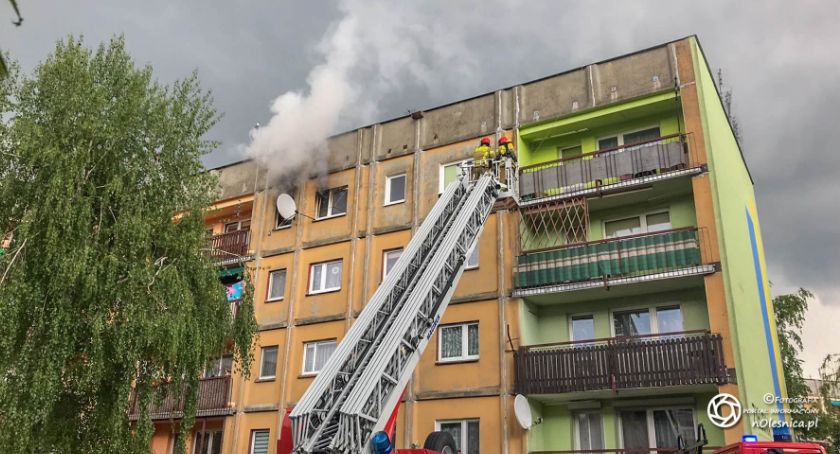 Pożar mieszkania w Bierutowie