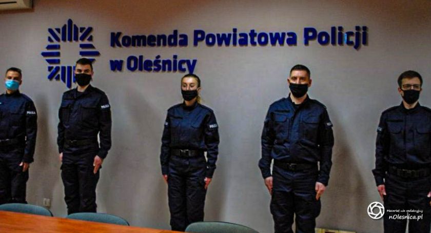 Pięciu nowych funkcjonariuszy zasiliło szeregi oleśnickiej policji
