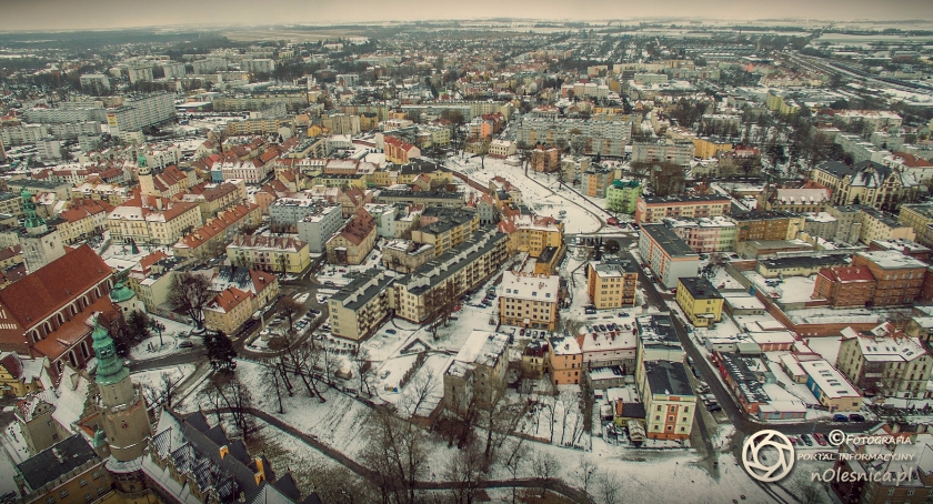 Oleśnica okiem drona - na zimowo