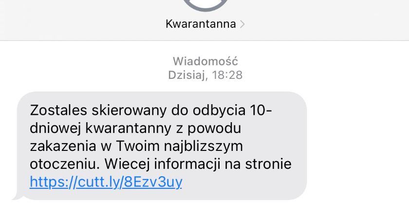 Dostałeś takiego sms-a - „Zostałeś skierowany na kwarantannę”? –  Uważaj, to może być oszustwo