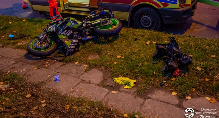 Wypadek motocyklisty na Moniuszki - mężczyzna nie żyje