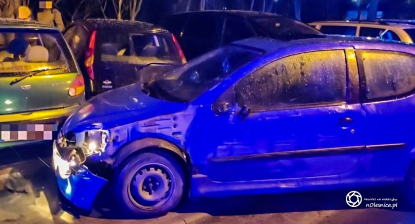 Policjanci zatrzymali 37 - letniego mieszkańca gminy Dobroszyce, który nie zatrzymał się do kontroli drogowej i uszkodził cztery pojazdy